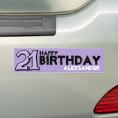 Gekke nummer 21 lavender Birthday Long Sticker (Op auto)
