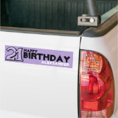 Gekke nummer 21 lavender Birthday Long Sticker (Op Truck)
