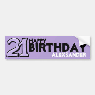 Gekke nummer 21 lavender Birthday Long Sticker