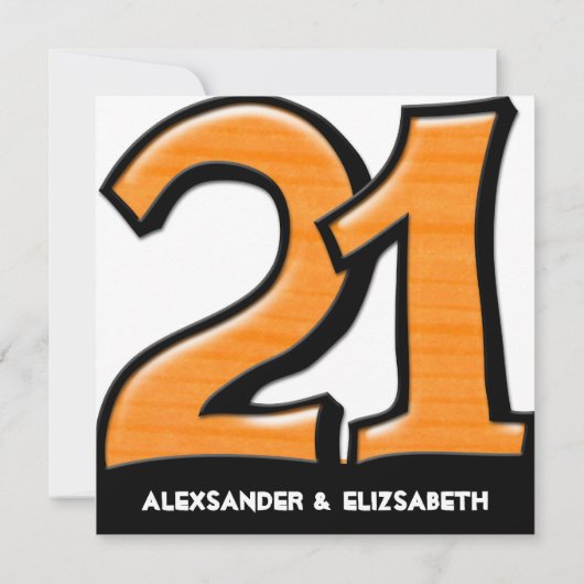 Gekke nummer 21 oranje partij bij het Jubileum Kaart (Achterkant)