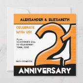 Gekke nummer 21 oranje partij bij het Jubileum Kaart (Voorkant)