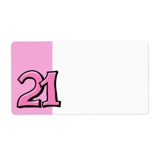 Gekke nummer 21 roze adreslabel etiket (Voorkant)