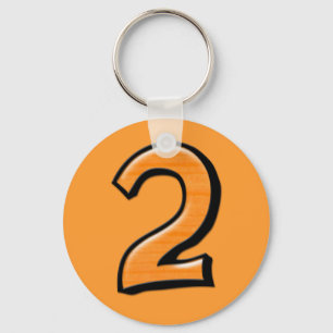 Gekke nummer 2 oranje Sleutelhanger