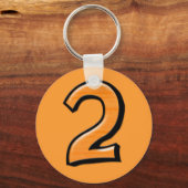Gekke nummer 2 oranje Sleutelhanger (Voorkant)