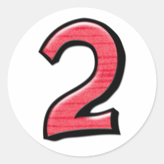 Gekke nummer 2 rode sticker