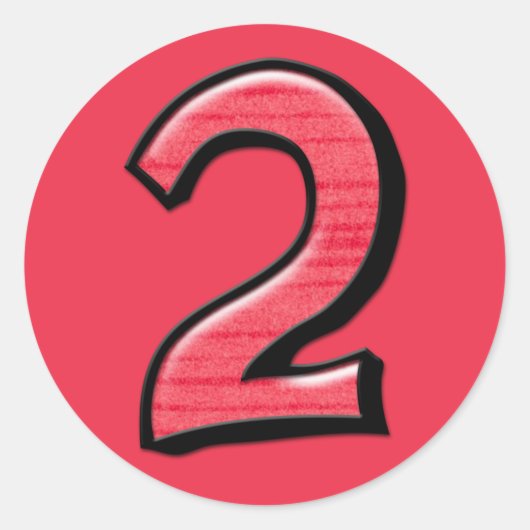 Gekke Nummer 2 rode Sticker (Voorkant)