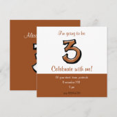 Gekke nummer 3 chocolade uitnodiging op zaterdag (Voorkant / Achterkant)