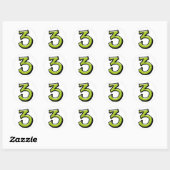 Gekke Nummer 3 groene Sticker (Vel)