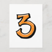Gekke Nummer 3 oranje wit Briefkaart (Voorkant)