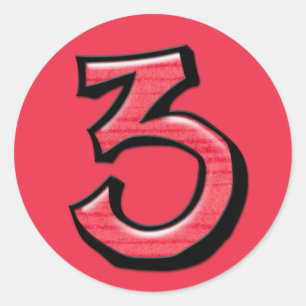 Gekke Nummer 3 rode Sticker