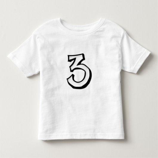 Gekke nummer 3 wit Kinder T-shirt (Voorkant)