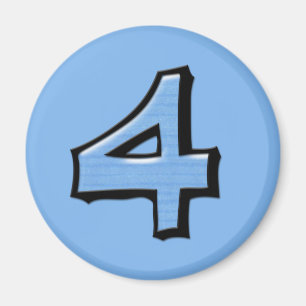 Gekke nummer 4 blue Round Magnet