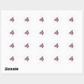 Gekke Nummer 4 roze witte Star Sticker (Vel)