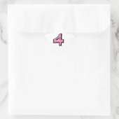 Gekke Nummer 4 roze witte Star Sticker (Tas)