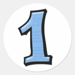Gekke Nummers 1 blauwe Sticker