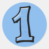Gekke Nummers 1 blauwe Sticker (Voorkant)