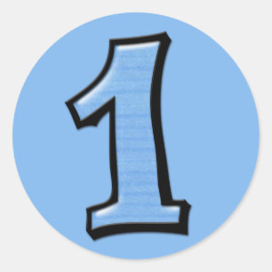Gekke Nummers 1 blauwe Sticker