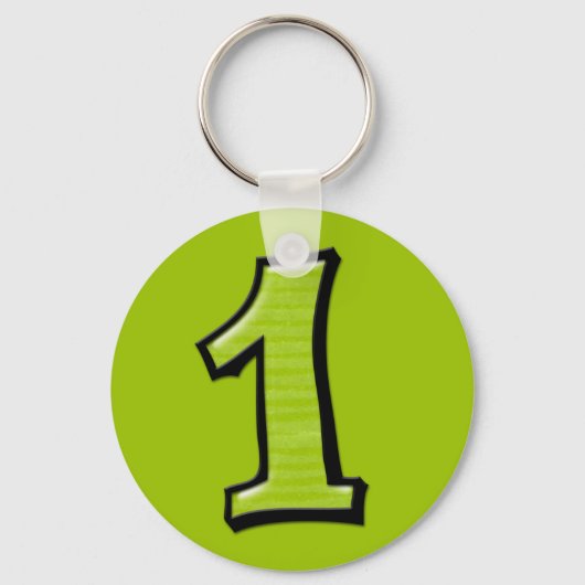 Gekke Nummers 1 groene Sleutelhanger (Voorkant)
