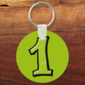 Gekke Nummers 1 groene Sleutelhanger (Voorkant)
