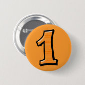 Gekke Nummers 1 oranje Button (Voorkant /achterkant)
