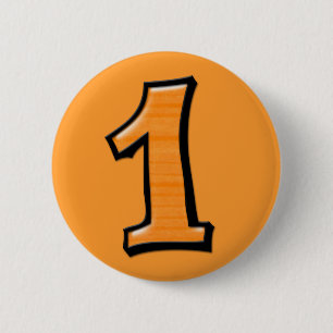 Gekke Nummers 1 oranje Button
