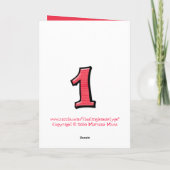 Gekke nummers 1 rode Jubilea Kaart (Achterkant)