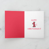 Gekke nummers 1 rode Jubilea Kaart (Binnen)