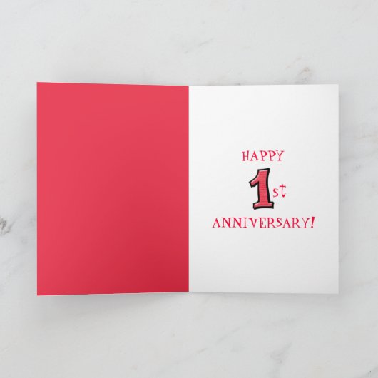 Gekke nummers 1 rode Jubilea Kaart (Binnen)