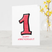 Gekke nummers 1 rode Jubilea Kaart (Gele Bloem)