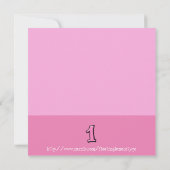 Gekke Nummers 1 roze 1e verjaardag Uitnodiging (Achterkant)