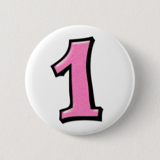Gekke nummers 1 roze Button (Voorkant)