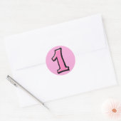 Gekke Nummers 1 roze Sticker (Envelop)