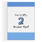 Gekke Nummers 2 blauw "Je bent mijn nummer één"-ka (Binnen (Rechts))