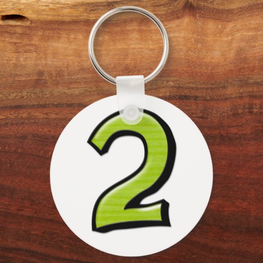 Gekke Nummers 2 groene Sleutelhanger (Voorkant)