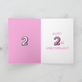 Gekke nummers 2 roze Jubileum Kaart (Binnen)