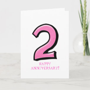 Gekke nummers 2 roze Jubileum Kaart