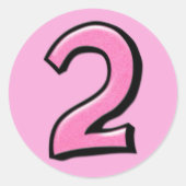 Gekke Nummers 2 roze Sticker (Voorkant)