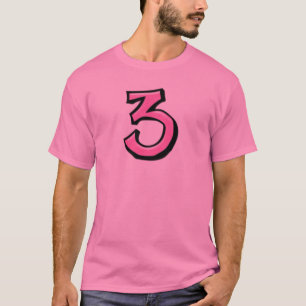 Gekke nummers 3 roze Mannen T-shirt