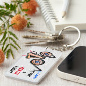 Gekke ogen neus bril ruikt nieuwe auto sleutelhanger (Voorkant Rechts)