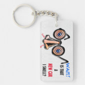 Gekke ogen neus bril ruikt nieuwe auto sleutelhanger (Voorkant)