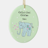 Gekke Olifant Baby's Eerste Kerstmis Keramisch Ornament (Rechts)