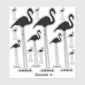 Gekke, onredelijk hoge Flamingo Silhouettes Sticker (Vel)
