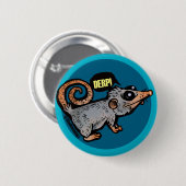 gekke opossum ronde button 5,7 cm (Voorkant /achterkant)