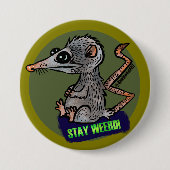 gekke opossum ronde button 7,6 cm (Voorkant)