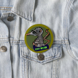 gekke opossum ronde button 7,6 cm