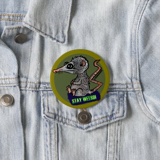 gekke opossum ronde button 7,6 cm (In situ)