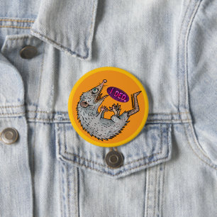 gekke opossum ronde button 7,6 cm