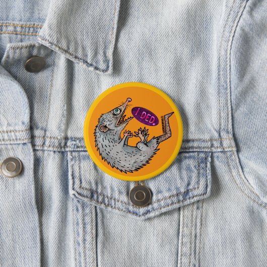 gekke opossum ronde button 7,6 cm (In situ)