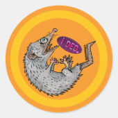 gekke opossum ronde sticker (Voorkant)