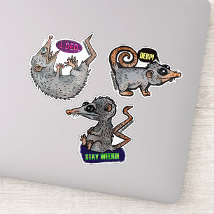 gekke opossum stickers
